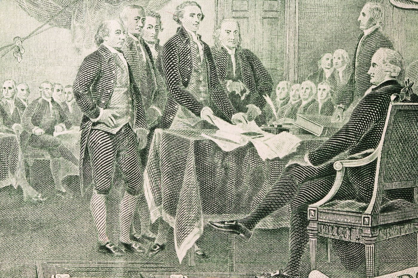 Declaration of Independence document close up