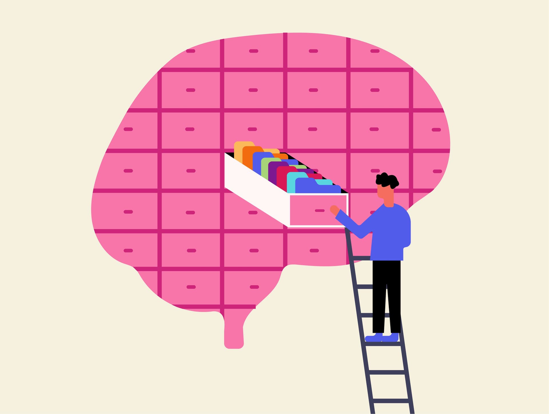Brain memory concept illustration