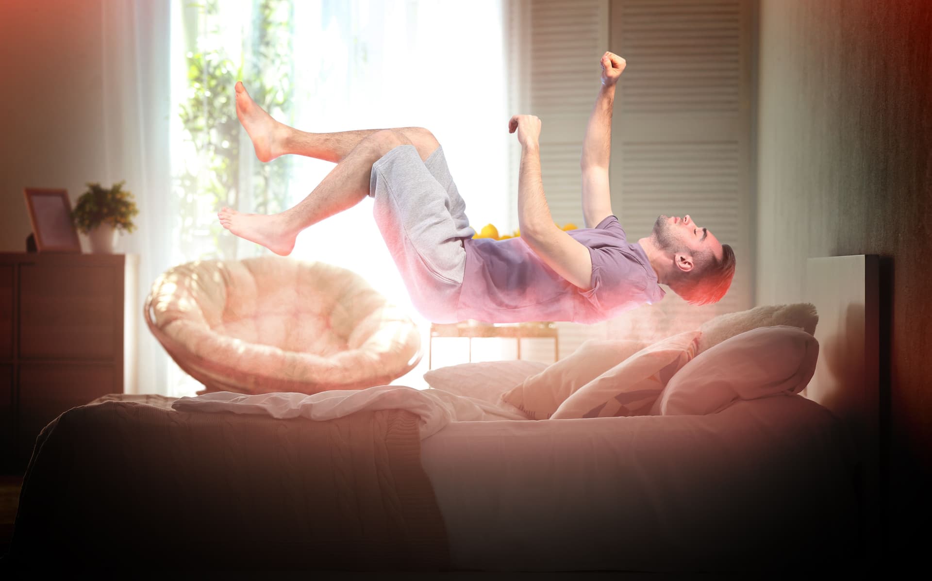 Person sleeping dreaming illustration