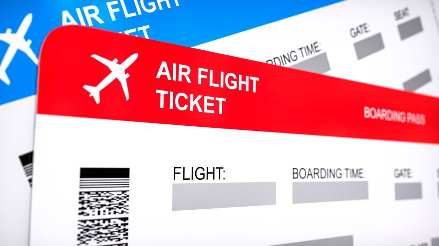 Boarding pass with barcode close up