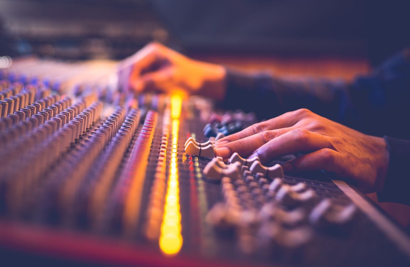 Recording studio mixing board