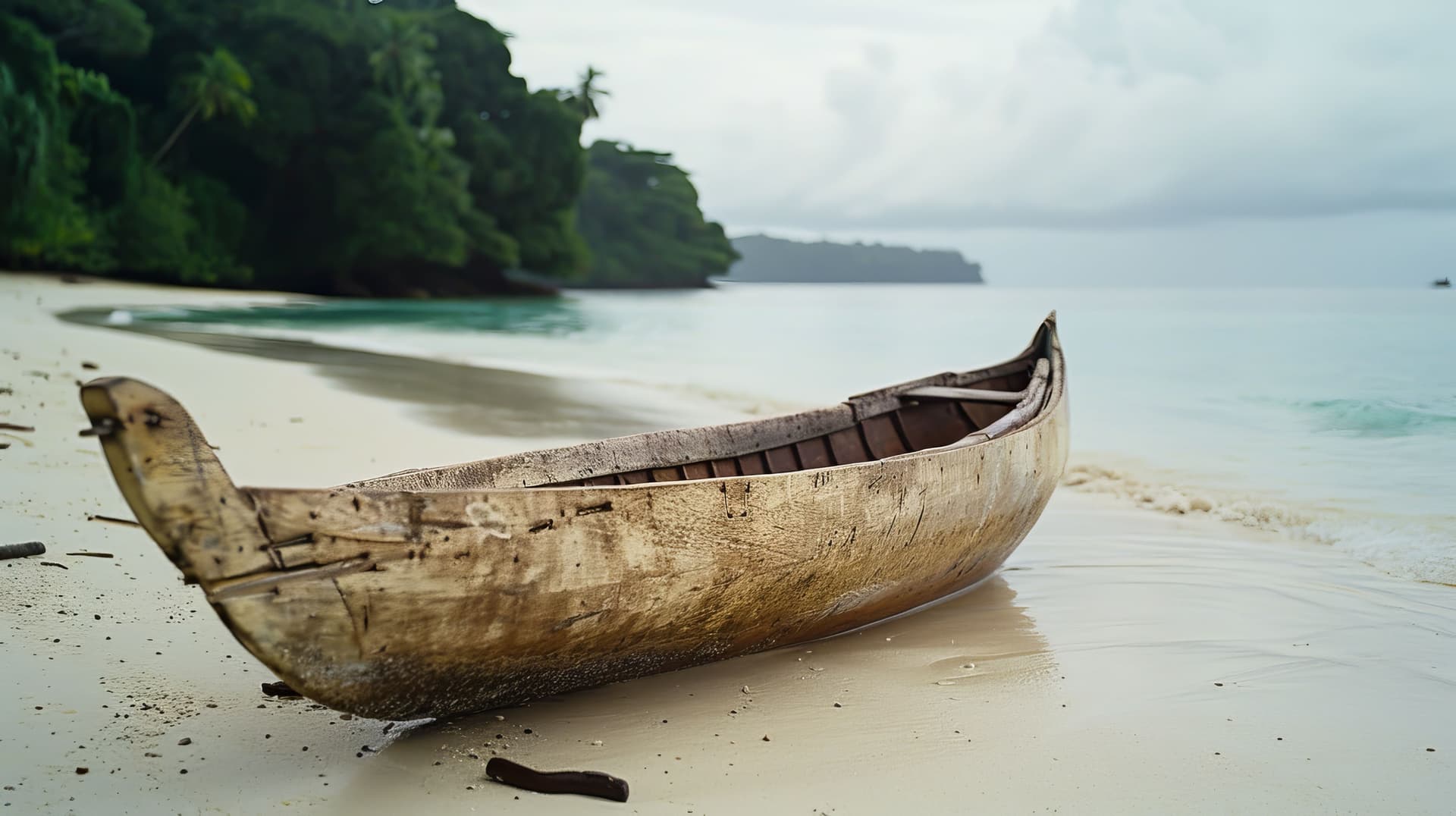 Aerial view of remote tropical island