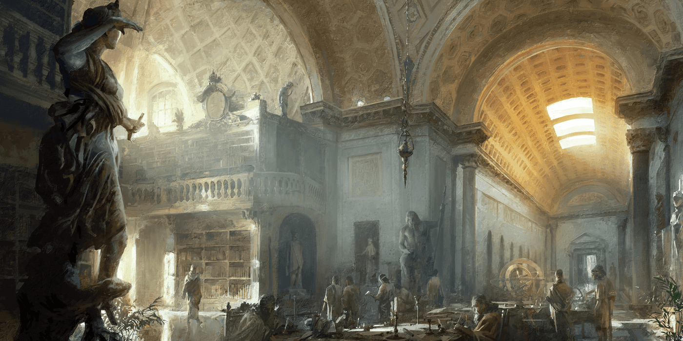 Library of Alexandria ancient illustration