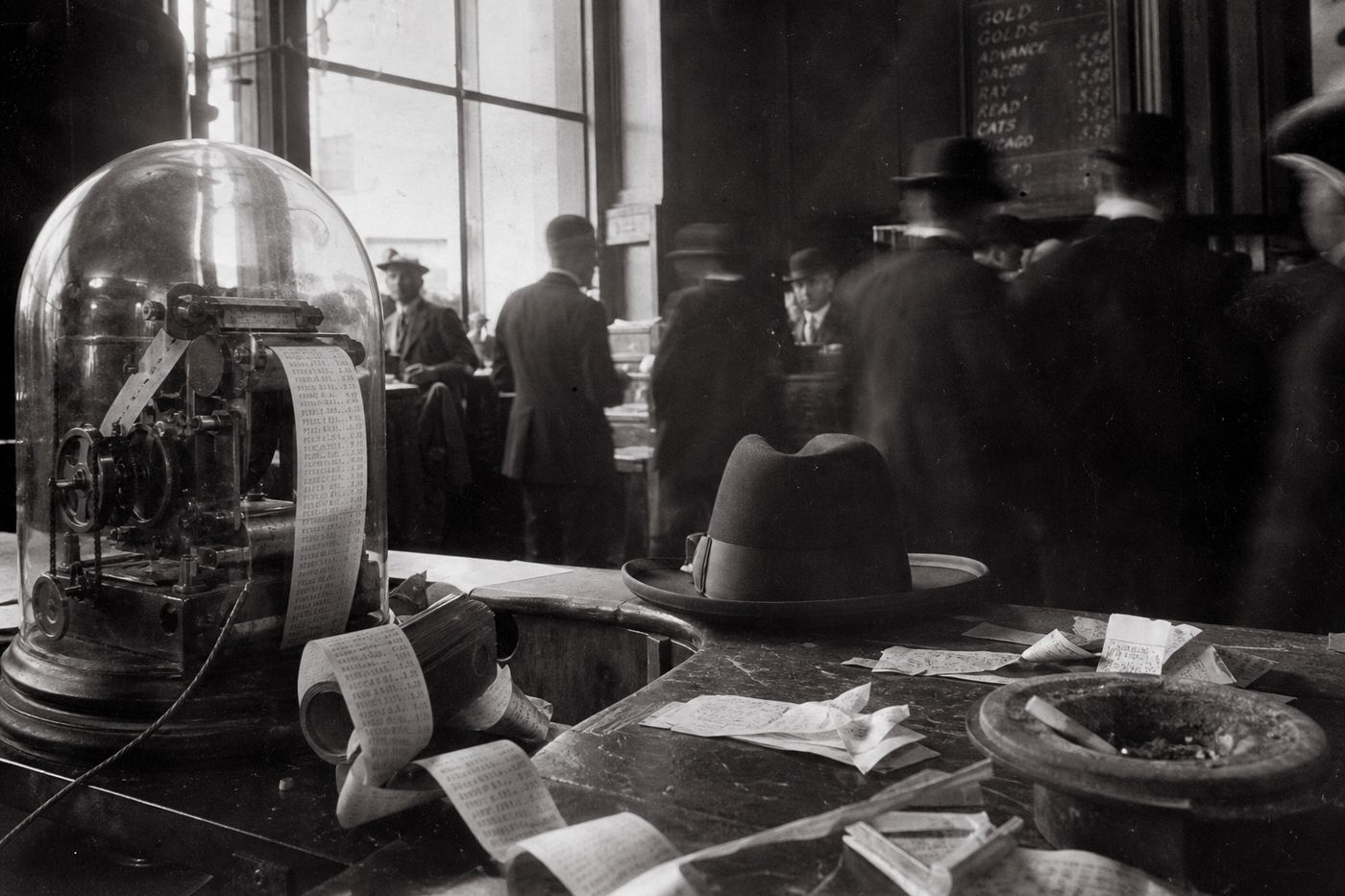 Old stock ticker tape machine