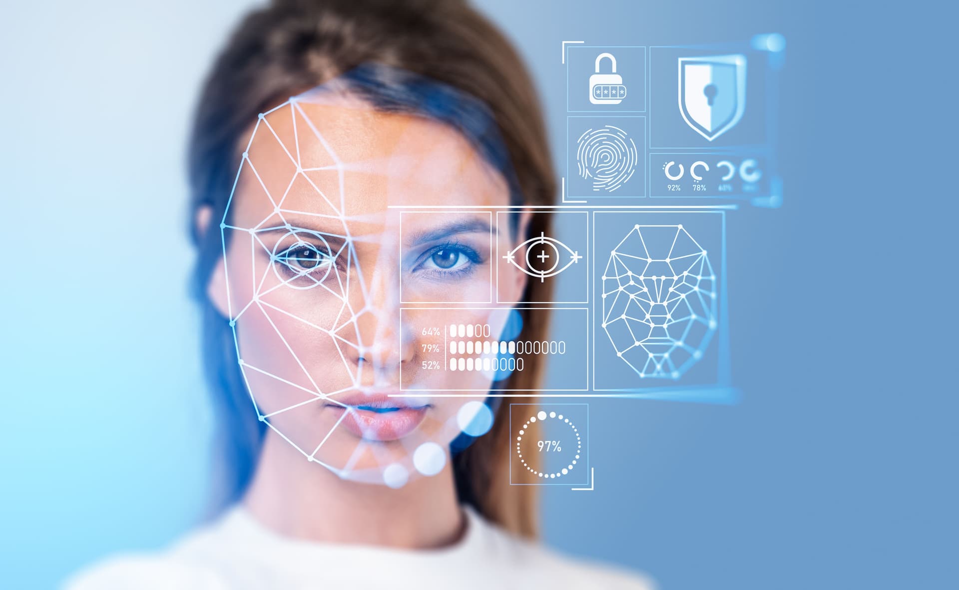 Biometric identification technology illustration