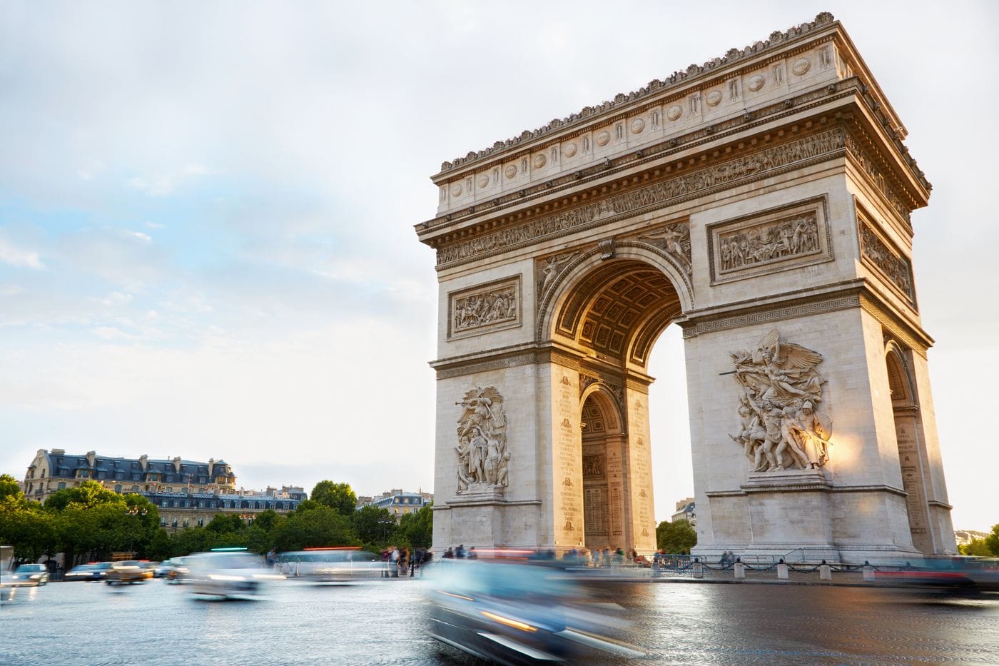 Paris Eiffel Tower street scene